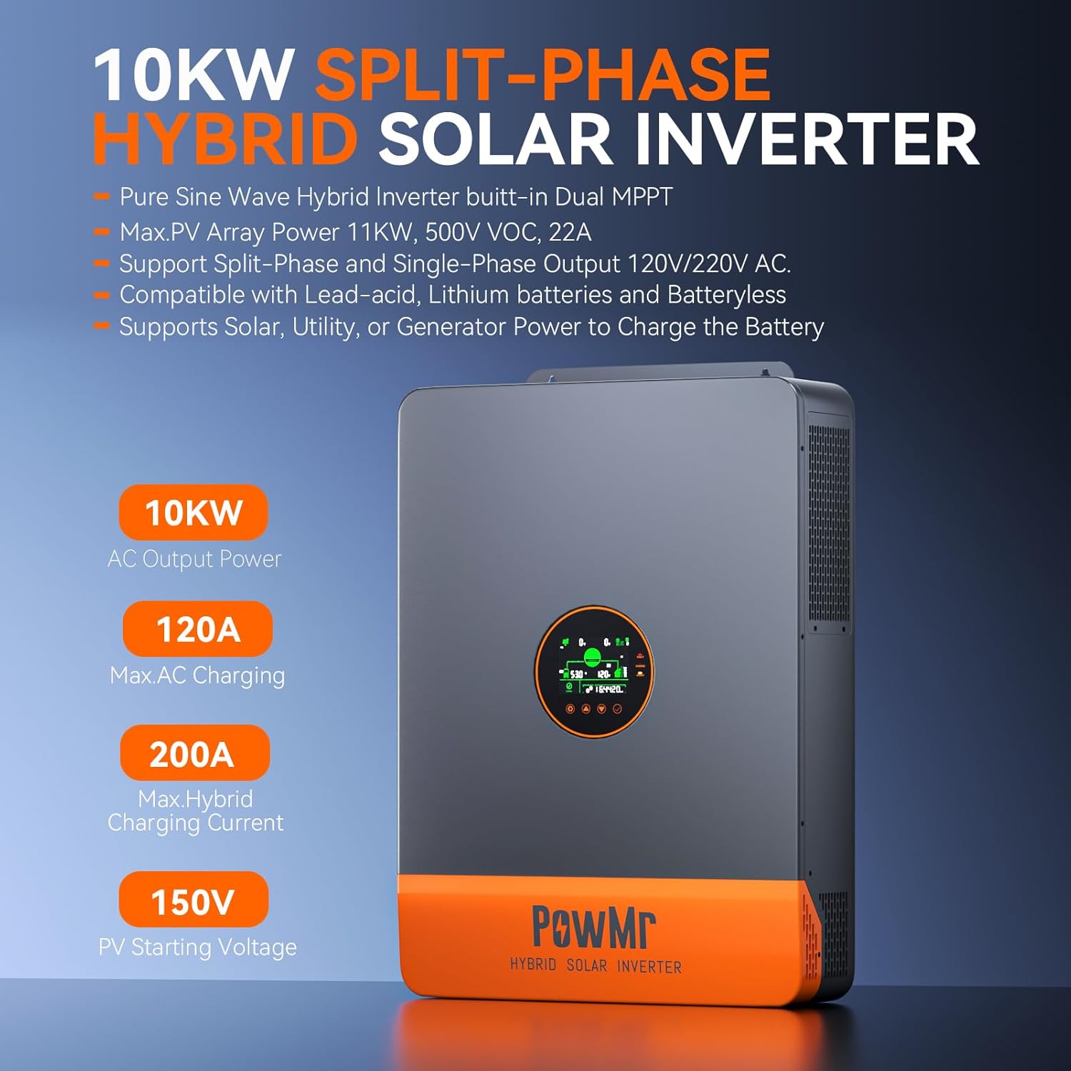 PowMr 10KW Split Phase Inverte - đánh giá và giá Solar Pump Controller